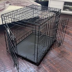 Double Door Folding Metal Dog Crate 