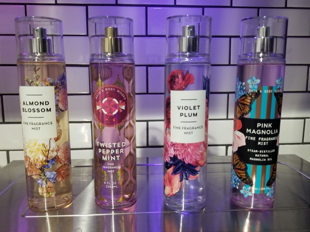 Brand New Bath and Body Works Fine Mist Fragrance- 6$ Each