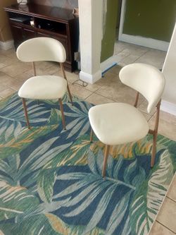 Dining chairs set of 2, Modern Fabric upholstered with metal backing and legs