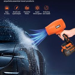 Brand New Leaf Blower Cordless w/2 Battery & Charger for Patio Cleaning, Car Water, Leaves & Dust Great Gift 🎁 