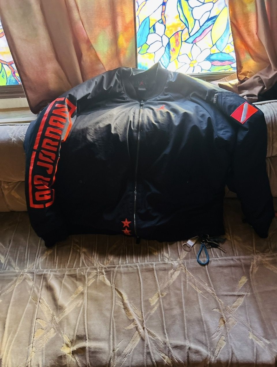 Retro Men's Nike Air Jordan Bomber Jacket Sportswear Flight Coat /Blk/2XL