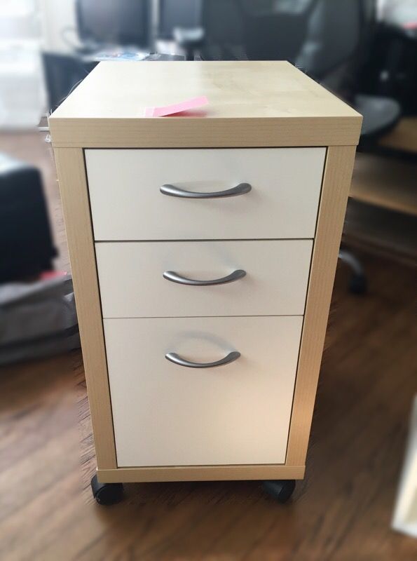 IKEA Mikael Filing File Supply Cabinet rolling birch white color for Sale in Redwood City CA OfferUp
