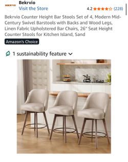 Bekrvio Counter Height Swivel Barstools
