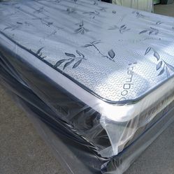 full size bamboo orthopedic pillow top mattress and box spring. " All Sizes Available Brand New"