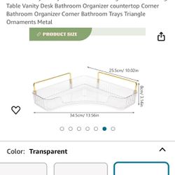 Corner countertop bathroom dresser storage (Amazon price $18)