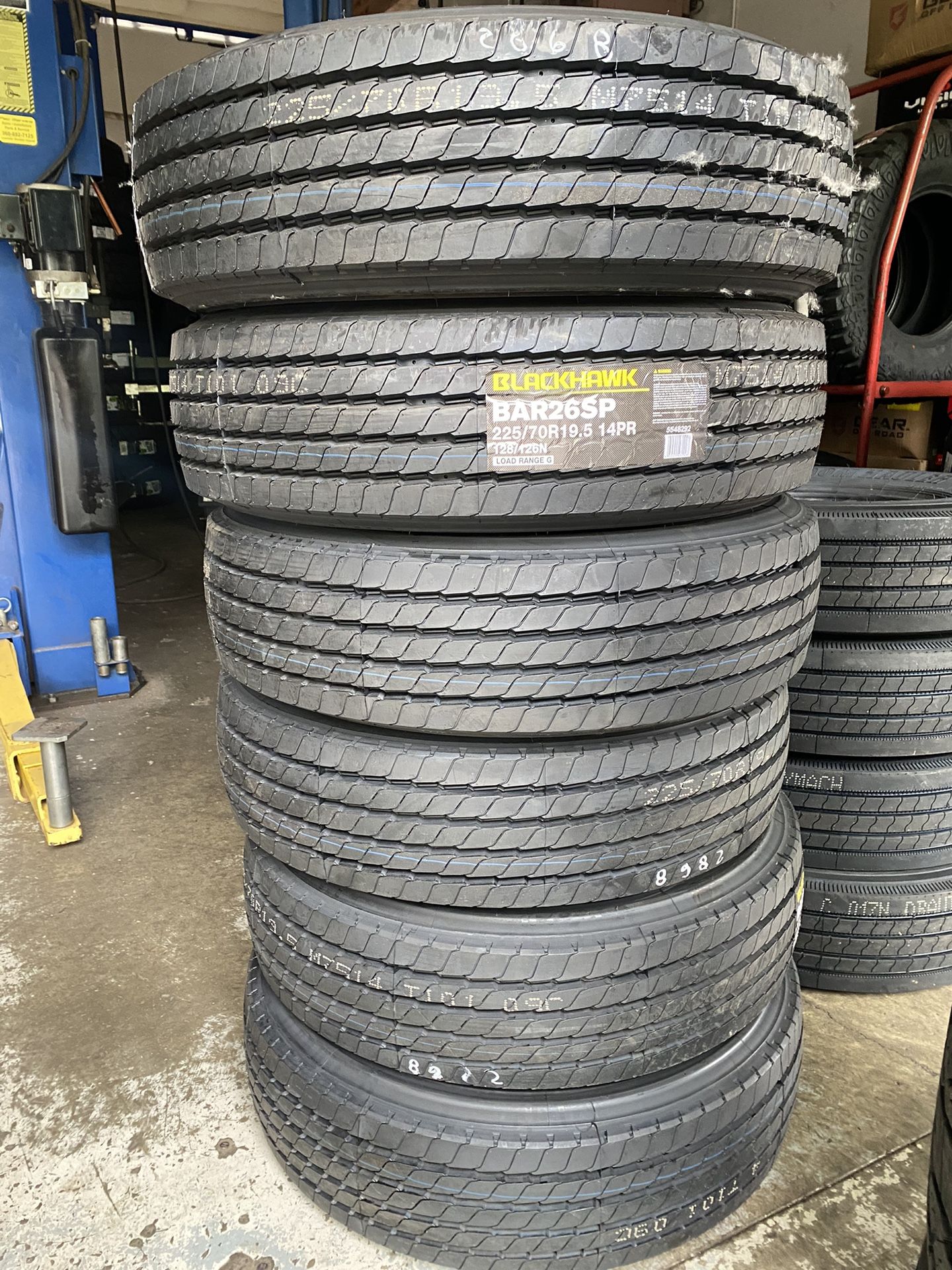 6 New Tires 225/70/19.5 Blackhawk 14ply