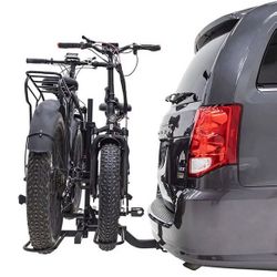 $115 (New in box) Heavy Duty 2-Bike Rack, Wobble Free Tilting Electric Bicycle Carrier 160lbs Capacity, 2” Hitch