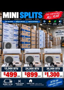Mini split 12k 24k 36k btus