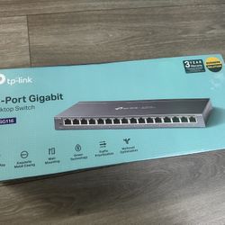 TP-Link 16 Port Gigabit Ethernet Network Switch, Desktop/ Wall-Mount, Fanless, Sturdy Metal w/ Shielded Ports, Traffic Optimization