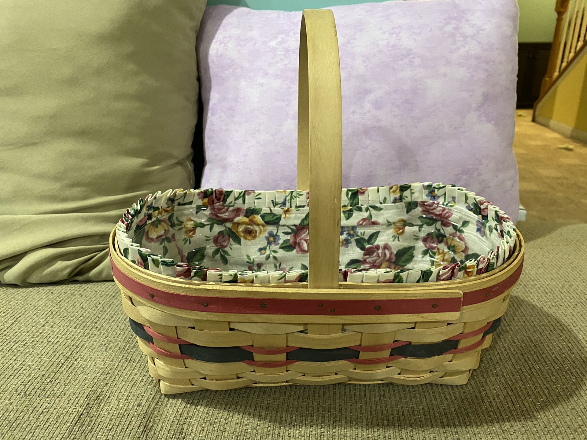 Longaberger basket with liner and plastic liner