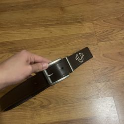 True Religion Lumin Reversible Black Brown Men's Belt size 34