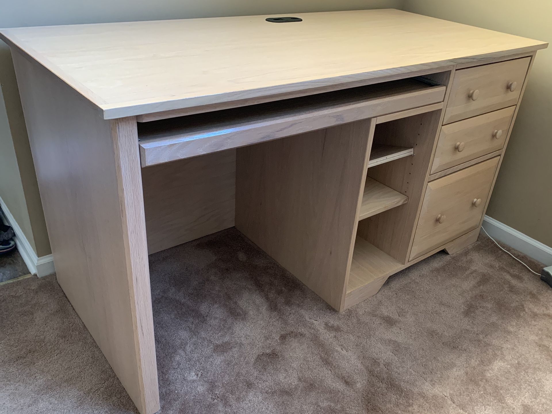 Desk - Light Brown Wood