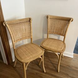 Baxton Studio NEW Woven Rattan And Cane Dining Chair Set