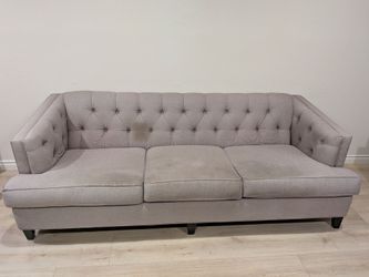 Gray Tufted Sofa - Must Be Picked Up By Sunday