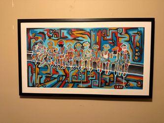 Franky Castle “Lunch on Skyscraper” Framed Art Print – 38.4” × 22.2”