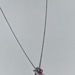 Ruby pendant with a chain