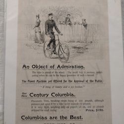 1892 Columbia Bicycle Ad