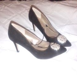 Black Suede High Heels Size 8 1/2