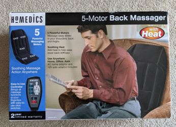 5 MOTOR BACK MASSAGER WITH HEAT BY HOMEDICS!