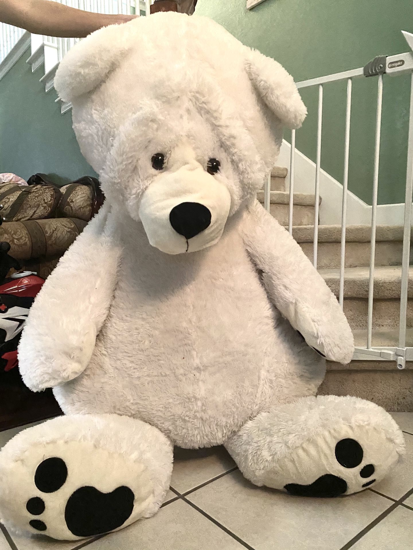 Extra large white stuffed teddy bear