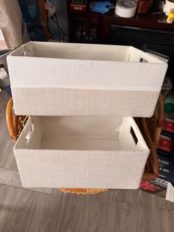 Set of 2 Fabric Storage Bins