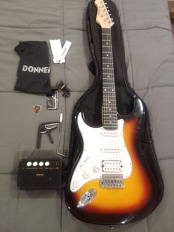 Lefty Left Handed Donner Strat w amp and gigbag