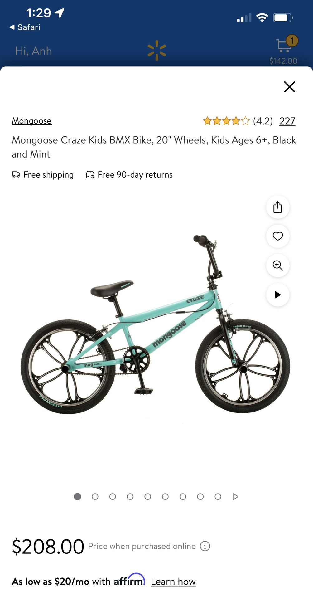 New Mongoose BMX Bike