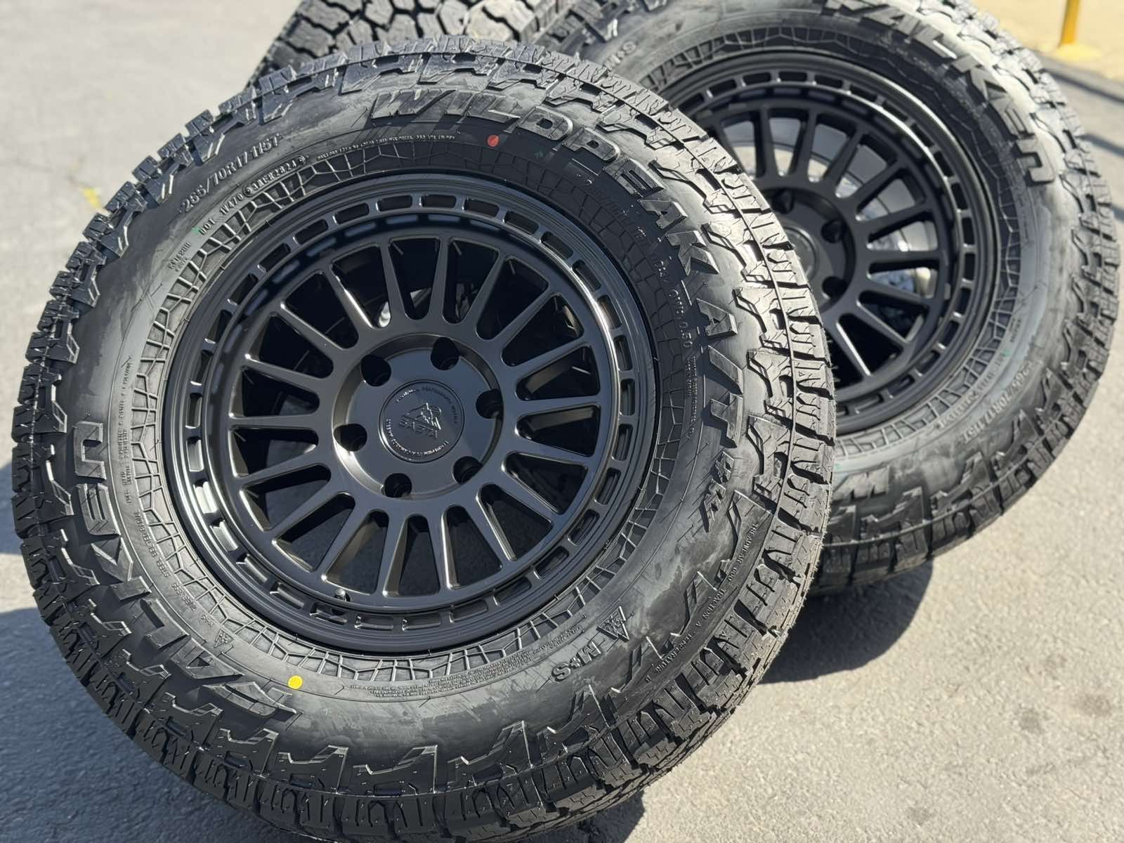 17” NEW Black Rims Wheels Tires Silver Bronze Ford F150 Expedition Toyota Tacoma Tundra 4Runner Sequoia Lexus Jeep Wrangler Gladiator Chevy Silverado