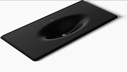 49" Enameled cast iron vanity top with integrated oval sink