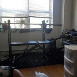 Weight Bench Set With Bar And Weights