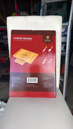 Royal Craft Wood Cheese Board with Cutlery Set