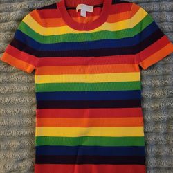 Excellent Condition Size X small Michael Kors Rainbow Shirt 🌈