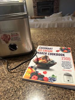 Cuisinart electric ice cream maker with recipe book
