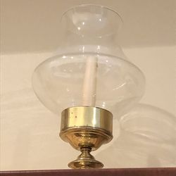 Glass globe candle holder