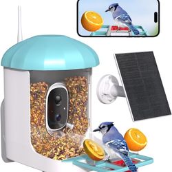 Brand New Bird Feeder with Camera, 1 Year Trial Al Identify Birds Species Smart Bird Feeder with Camera Solar Powered HD Live View Birds House with Ca