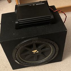 12in Kicker Subwoofer And Kicker 2501.1 Amp