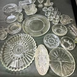 Everything 5$ Vintage Crystal Glass Dish Bundle