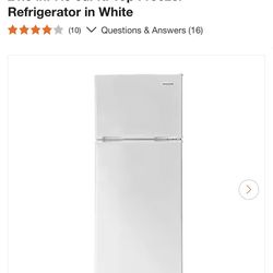 21.5 in. 7.5 cu. ft. Top Freezer Refrigerator in White