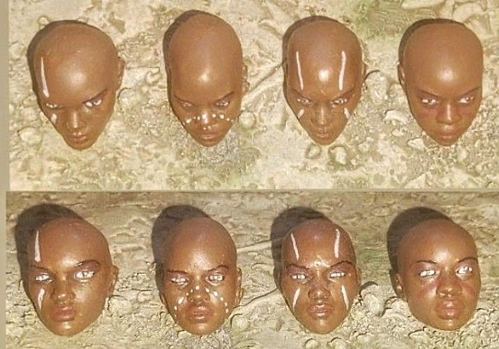 Custom casted & painted Marvel Legends Dora Milage heads lot