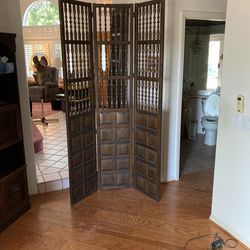 Mid Century Modern Walnut 3- Panel Room Divider