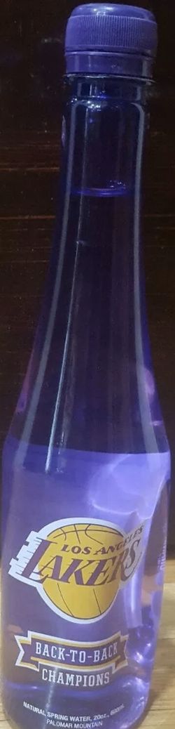 LA Lakers NBA Natural Spring Water 2010 Back 2 Back 16X Champions Purple Bottle Collectible That No Other Lakers Fan Will Have!
