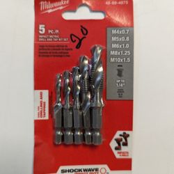 Milwaukee drill and tap set 5pc Impact Metric Drill and Tap Bit Set