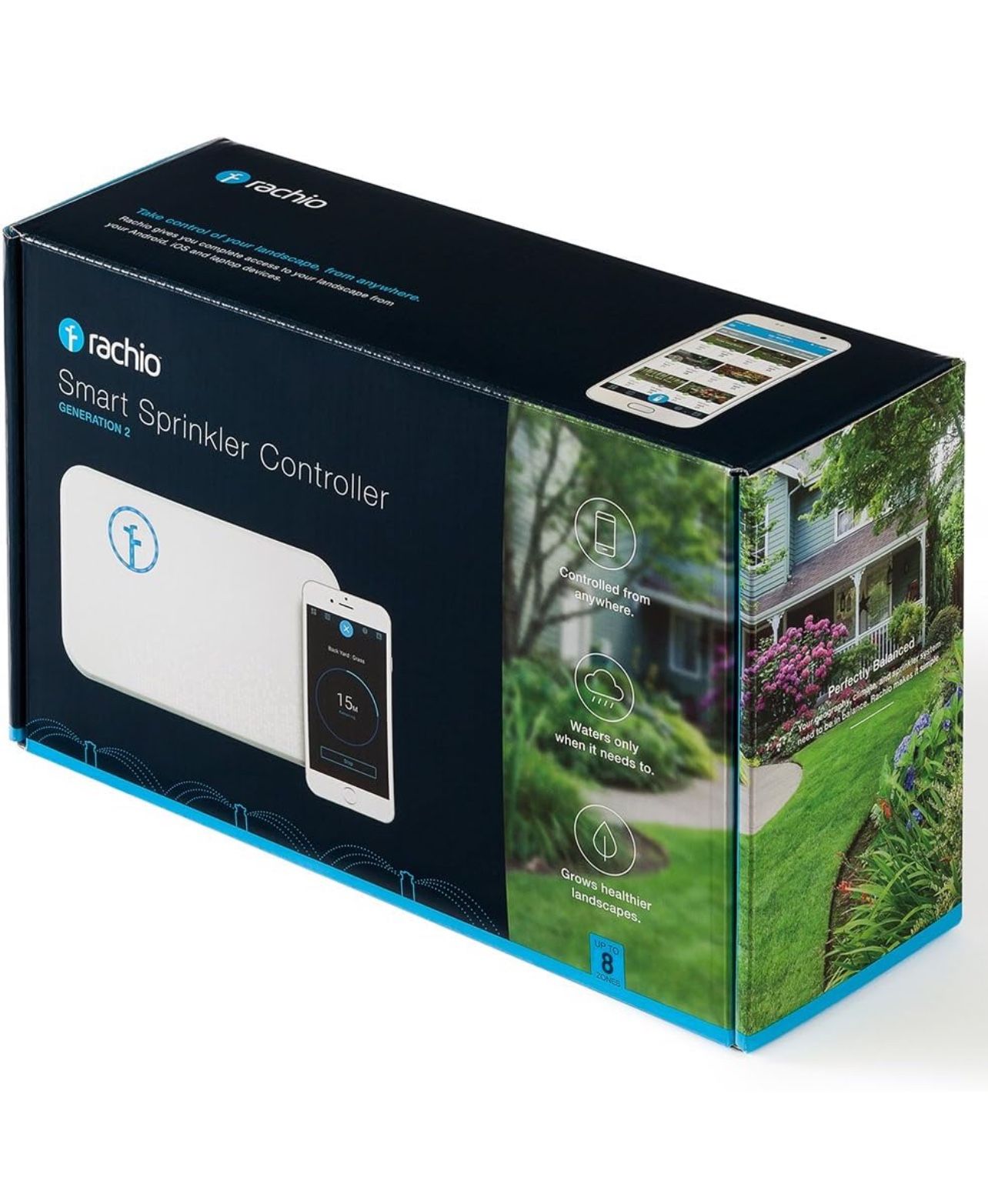 Rachio 2nd Generation 8-Zone Smart Sprinkler Controller and Outdoor Enclosure