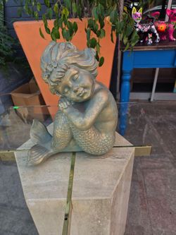 beautiful mermaid figure, made of cement