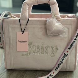 Juicy Couture Extra Spender Velour Tote Bag Purse Viral 