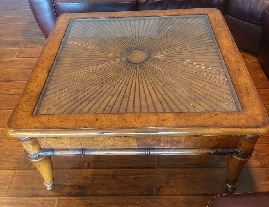 Square Wood Coffee Table, 1 end table, & 1 sofa table