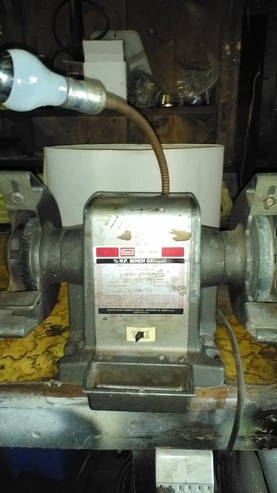 Vintage Sears Craftsman 1/3 H.p.Bench Grinder