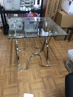 Glass square table 26 inches set of 2