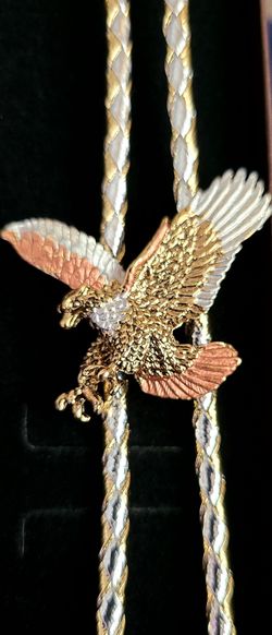Cowboy Tri-Color Eagle Bolo Tie New