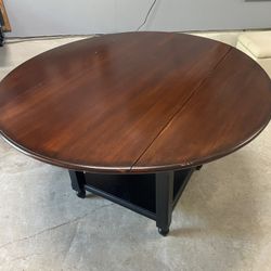 Pier One 48 Inch Drop  Leaf Dining Table / Convertible To High Top